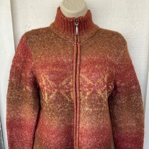 Columbia Medium Full Zip Wool Blend Sweater